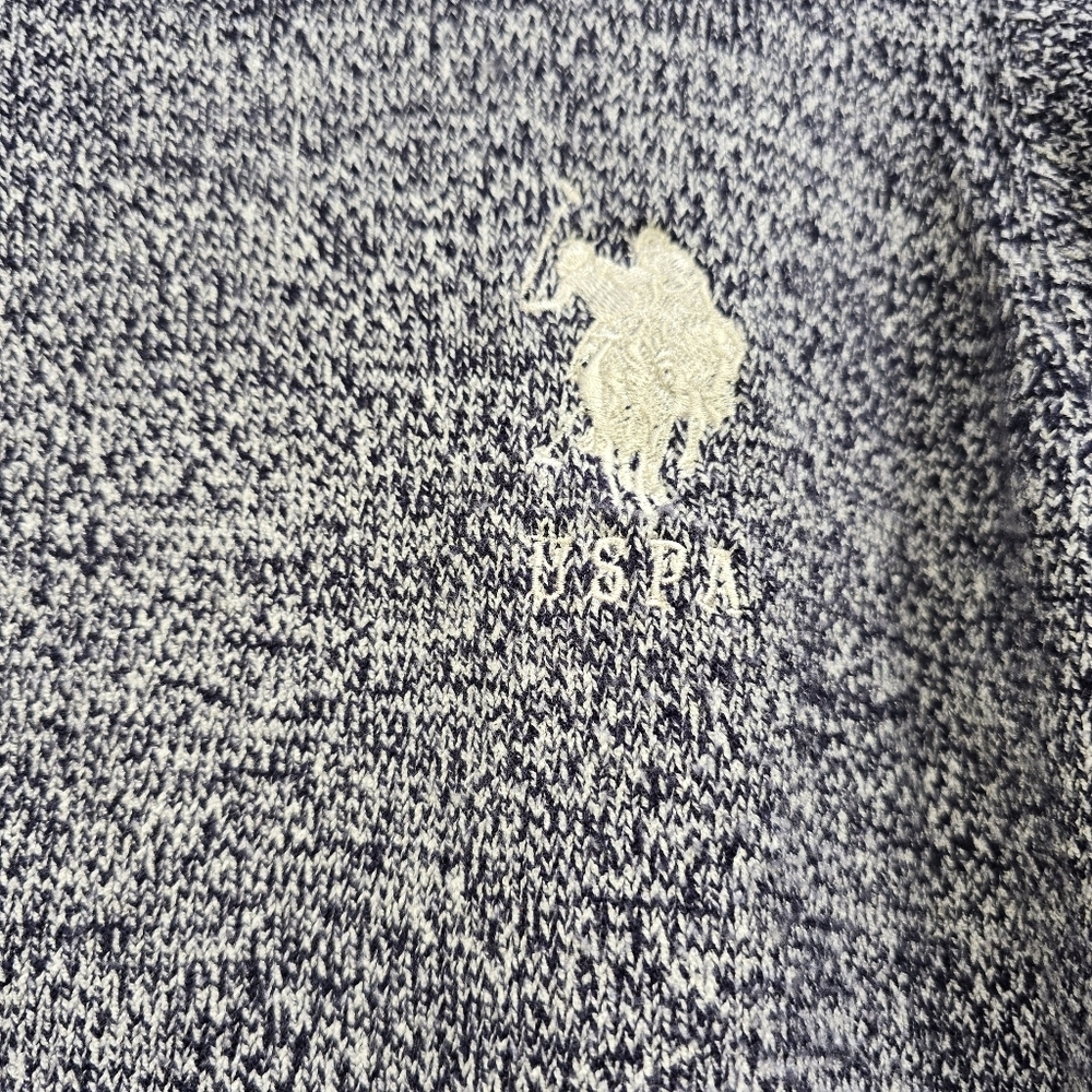 U.S. Polo Assn. Womans Gray Marled Flecked Crewneck Sweater Knit Pullover L - Picture 2 of 8